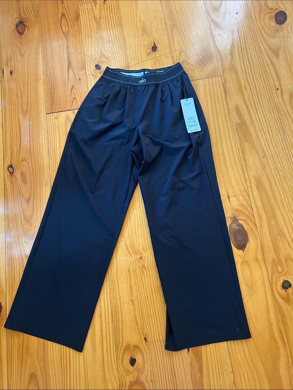 ALO Yoga Black Wide-Leg Track Pants